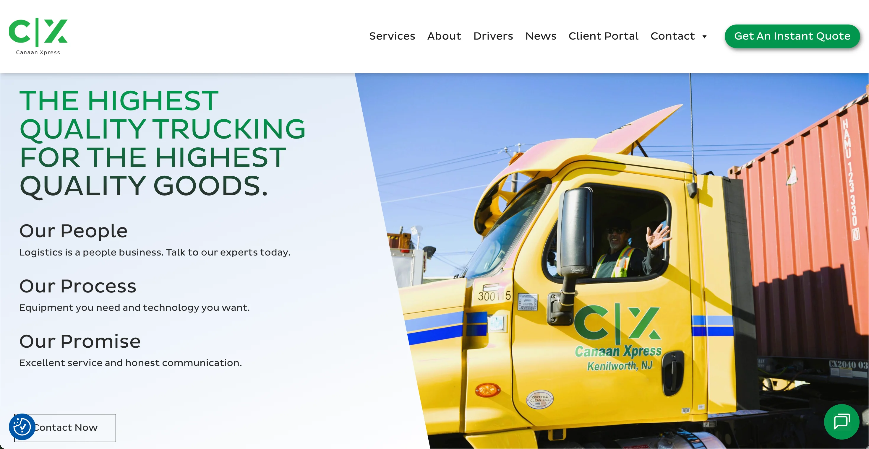 Canaan Xpress website after redesign