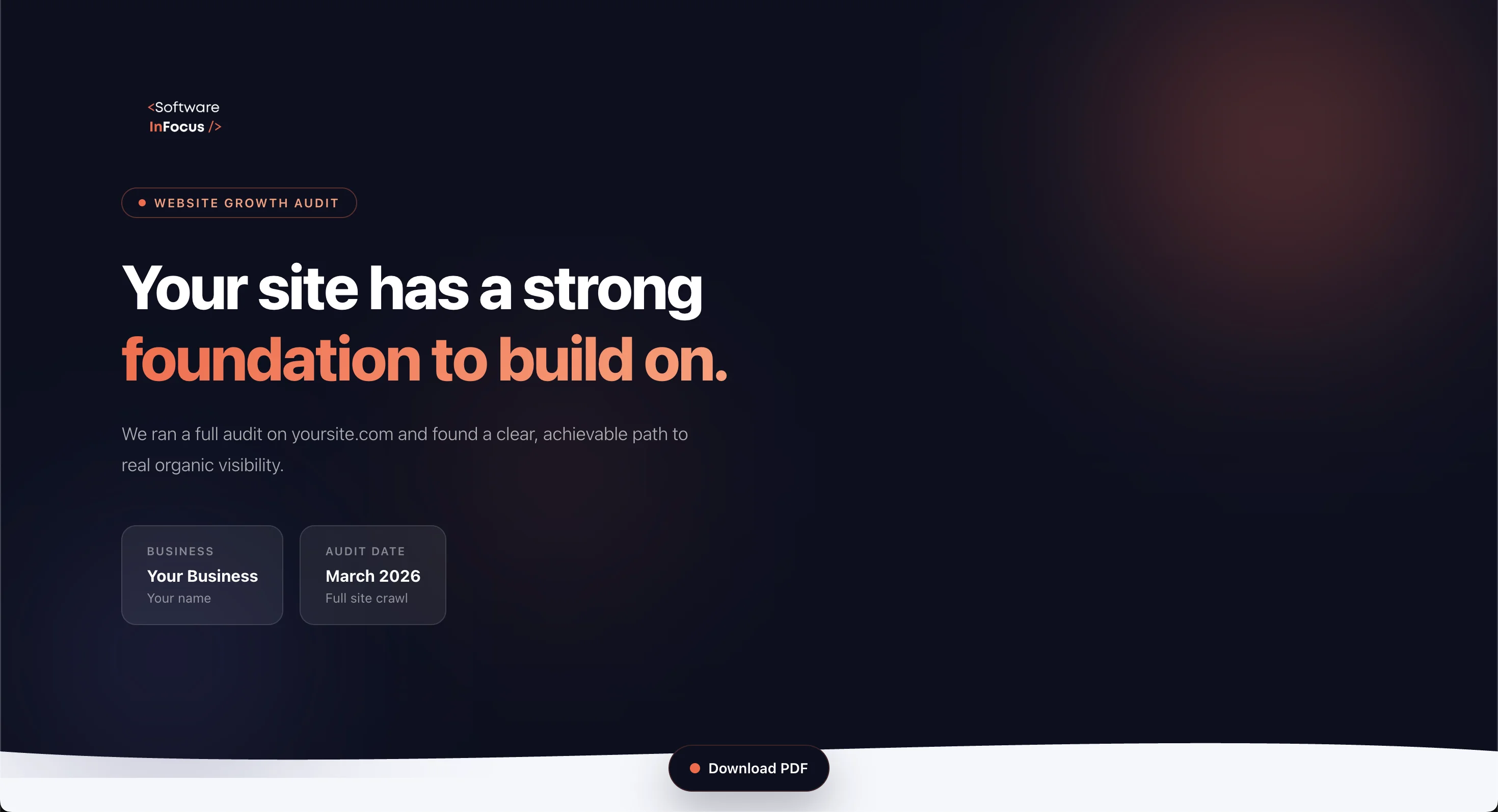 SEO, AEO, and chatbot visibility report preview